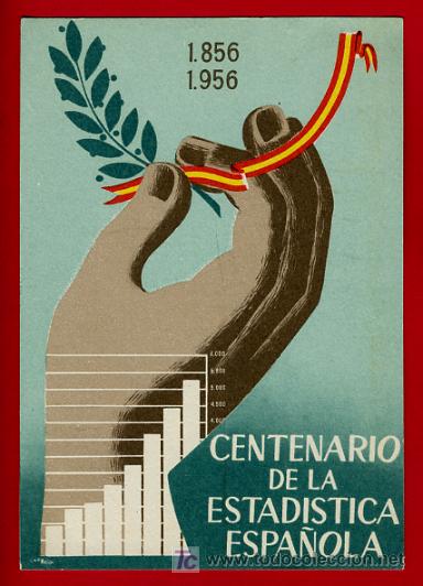 Postkarten: CENTENARIO DE LA ESTADISTICA ESPA&Ntilde;OLA 1856-1956, ESTADISTICA,    P38736