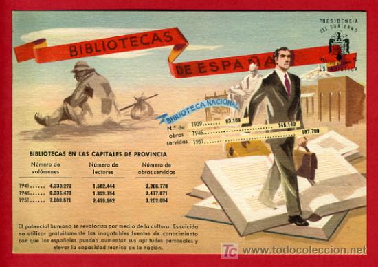 Cartes Postales: BIBLIOTECAS DE ESPA&Ntilde;A, ESTADISTICA,    P38745