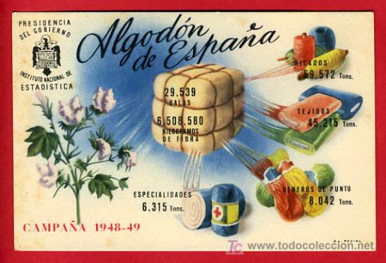 Postkarten: ALGODON DE ESPA&Ntilde;A 1948-1949, ESTADISTICA,    P38794