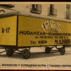 Postales: ANTIGUA TARJETA TAMAÑO POSTAL CON PUBLICIDAD DE MUDANZAS . GUARDAMUELBES F. GIL STAUFFER DE MADRID 
