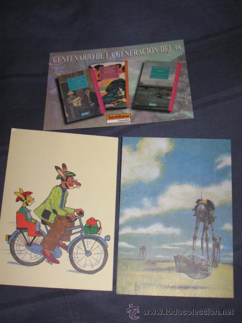 Postales: QUEX  POSTAL - LITERATURA - TRES POSTALES E LIBROS EDITORIALES - Foto 1