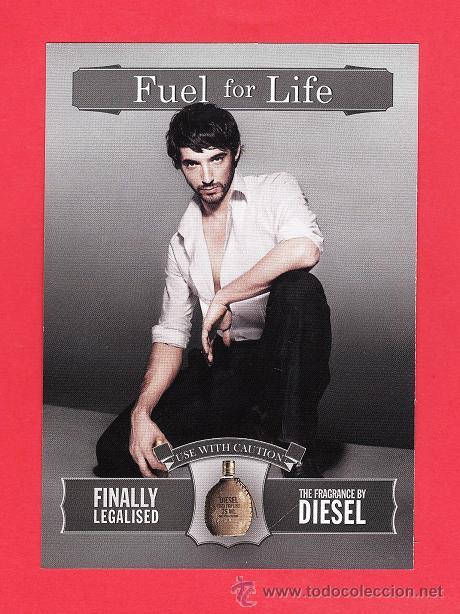 Postais: perfumeria - diesel - fuel for life - con dibujo en el dorso