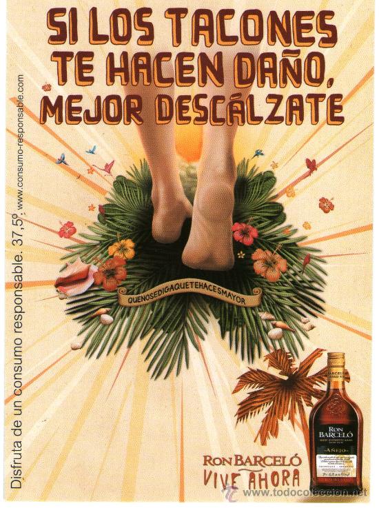 Postales: RON BARCELO - POSTAL PUBLICIDAD BEBIDA- BONITO DISE&Ntilde;O - Foto 1