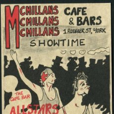 Postales: MCMILLANS CAFE & BARS. Lote 26323775