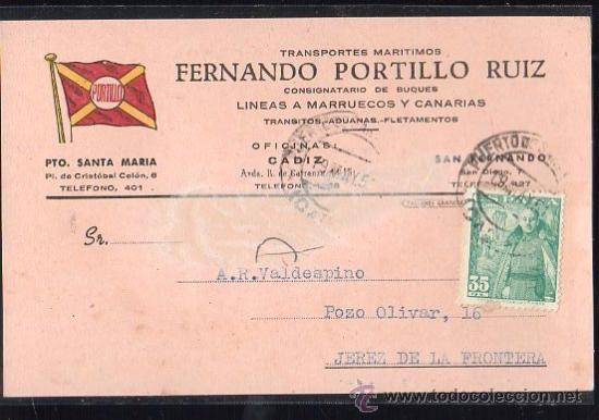 Cartes Postales: TARJETA POSTAL DE FERNANDO PORTILLO RUIZ CADIZ