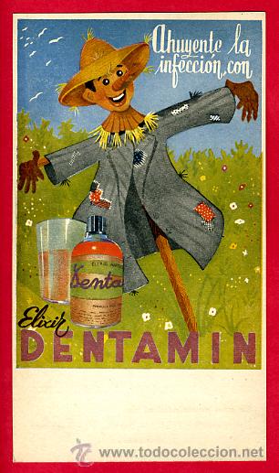 Postales: PUBLICIDAD ELIXIR DENTAMIN, REVERSO IMPRESO, MIDE 10 X 17 CMS. ORIGINAL, TEMA FARMACIA, P186