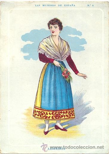 Cartoline: 5754A -CARAMELOS FISAS - LAS MUJERES DE ESPA&Ntilde;A - ALMER&Iacute;A N&ordm;4- MARTI MARI Y CIA. BCN- 15,5 X 21,5 CM
