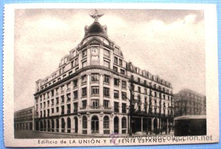 Postales: Postal Edificio de La Uni&oacute;n y El F&eacute;nix Espa&ntilde;ol. Paris. - Foto 1