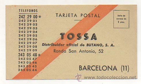 Cartoline: TARJETA POSTAL PUBLICITARIA. 'TOSSA' DISTRIBUIDOR DE BUTANO.