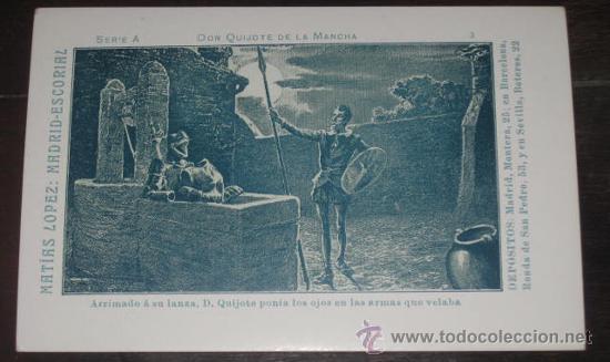 Postkarten: ANNTIGUA POSTAL DE PUBLICIDAD MATIAS LOPEZ - SERIE A - DON QUIJOTE DE LA MANCHA - N. 3 - NO CIRCULAD