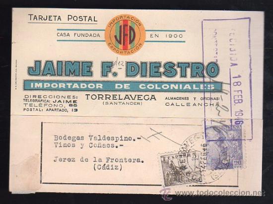 Postkarten: tarjeta postal publicitaria DE JAIME F. DIESTRO (TERRELAVEGA)