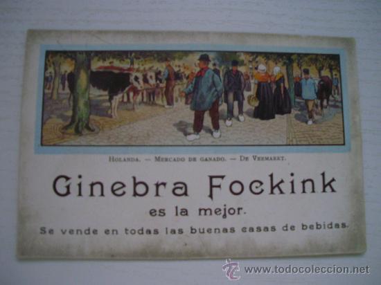 Postales: POSTAL PUBLICITARIA GINEBRA FOCKINK ES LA MEJOR - SE VENDE EN TODAS LAS BUENAS CASAS DE BEBIDAS