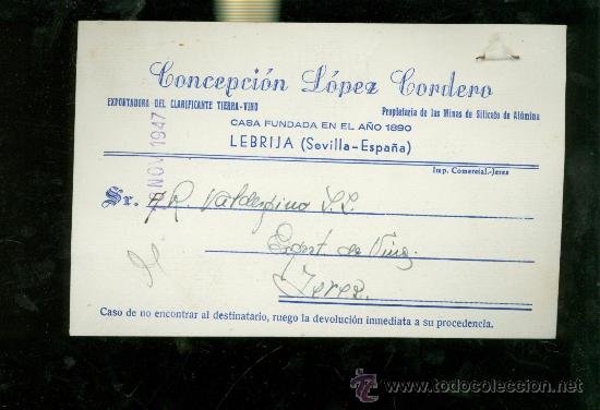 Postkarten: TARJETA POSTAL PUBLICITARIA. CONCEPCION LOPEZ CORDERO. EXPORTADORA. LEBRIJA