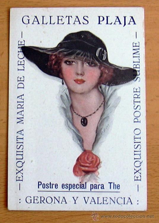 Postais: Postal publicitaria - Galletas Plaja - Postre especial para the