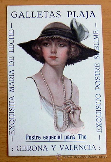 Postais: Postal publicitaria - Galletas Plaja - Postre especial para the