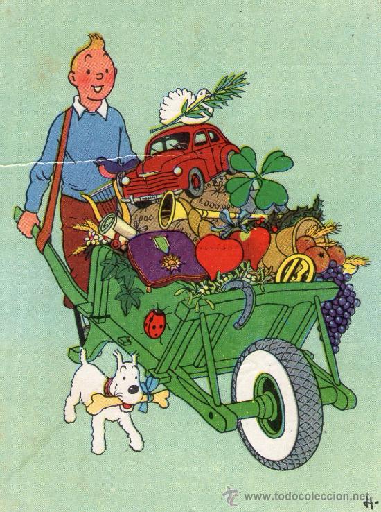 Postales: ANTIGUA Y CURIOSA POSTAL DE TINTIN - EDITORIAL JUVENTUD.