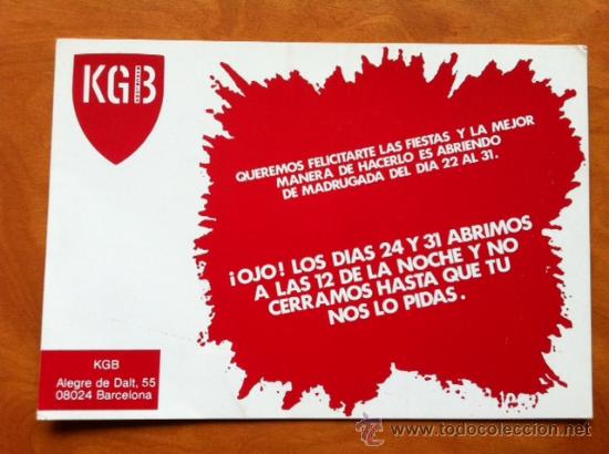 Postales: POSTAL PUBLICITARIA KGB BARCELONA - Foto 1