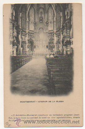 Cartoline: ANTIS&Eacute;PTICO MONTSERRAT. INTERIOR DE LA IGLESIA. ELIXIR DENTR&Iacute;FICO VEGETAL.