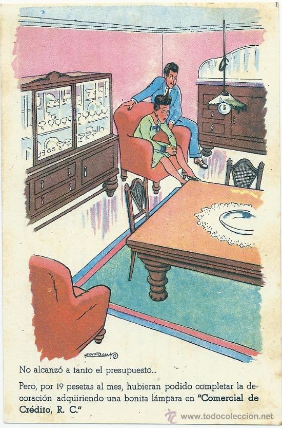 Postales: 1106B- POSTAL PUBLICITARIA COMERCIAL DE CR&Eacute;DITO R.C -1945 - GR&Aacute;FICA MAN&Eacute;N - ILUSTRADA POR CASTANYS