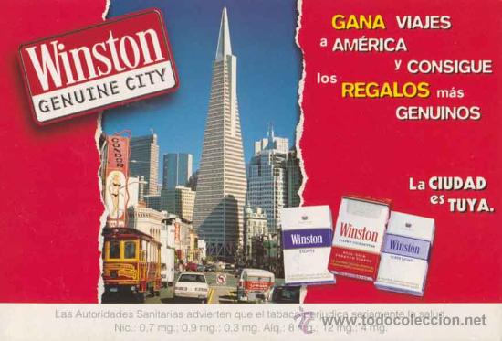 Postales: Postal publicitaria Winston - Foto 1