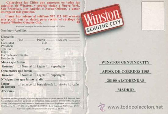 Postales: Postal publicitaria Winston - Foto 2