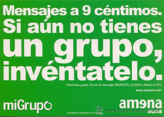 Postales: Postal publicitaria Amena - Auna - Foto 1