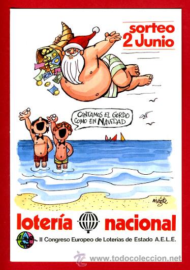 Postcards: POSTAL 189, PUBLICIDAD LETERIA NACIONAL, ILUSTRADA POR MINGOTE, 1985, ORIGINAL
