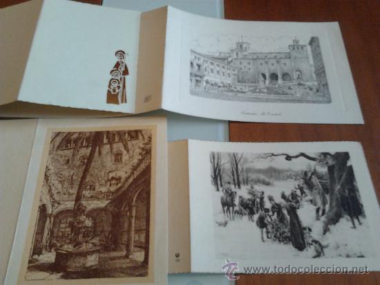 Postales: felicitaciones publicitarias de diversos joyeros a&ntilde;os 50 con grabados fotos dos caras lote de 4