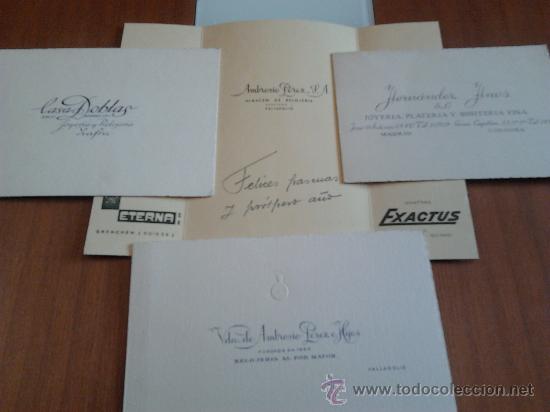 Postales: felicitaciones publicitarias de distintos joyeros de varias ciudades a&ntilde;os 50 lote de 4