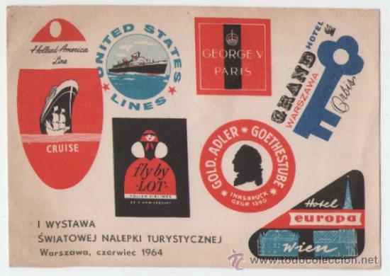 Postales: postal Publicitaria Feria de etiquetas de hotel.