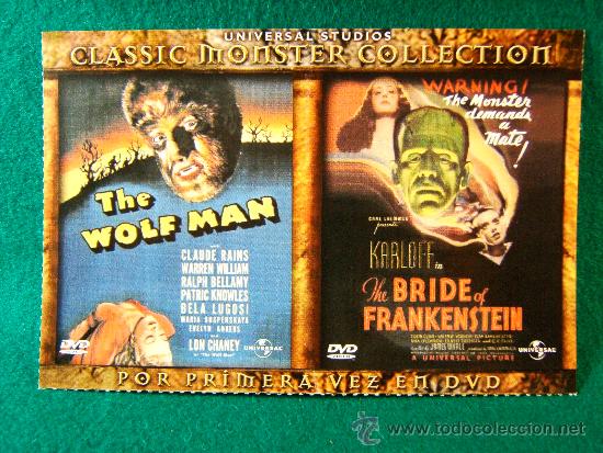 Postales: CLASSIC MONSTER COLLECTION - THE WOLF MAN - THE BRIDE OF FRANKENSTEIN - POSTAL - DECADA 1990 ?
