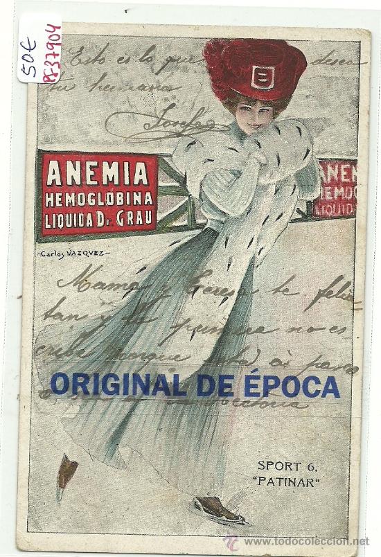 Cartoline: (PS-37904)POSTAL PUBLICITARIA ANEMIA HEMOGLOBINA LIQUIDA DR.GRAU