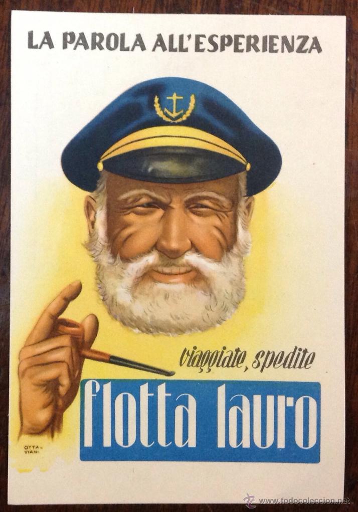 Cartoline: POSTAL PUBLICITARIA. NAVEGACION. FLOTTA LAURO. VIAGGIATE, SPEDITE. ILUSTR. OTTAVIANI.
