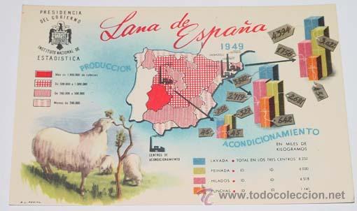 Postkarten: ANTIGUA POSTAL DE PUBLICIDAD DE LA PRESIDENCIA DEL GOBIERNO INSTITUTO NACONAL DE ESTADISTICA - LANA