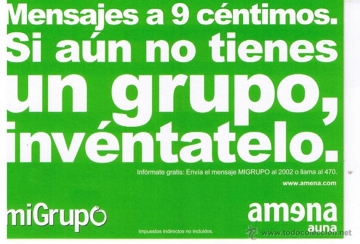 Postales: POSTAL: AMENA . MI GRUPO - Foto 1