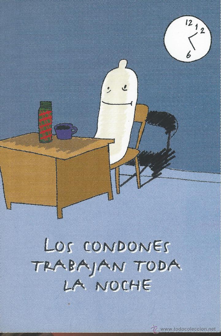Postales: LOS CONDONES TRABAJAN TODA LA NOCHE-FUNDACION ANTI-SIDA ESPA&Ntilde;A A&Ntilde;OS 90