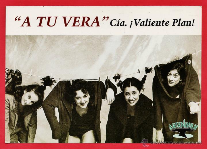 Postkarten: postal - teatro - a tu vera - cia. &iexcl;valiente plan! - artenbrut - postalfree bcn - a&ntilde;o 1997