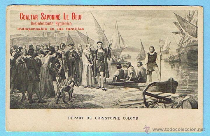 Postais: DEPART DE CHRISTOPHE COLOMB. POSTAL PUBLICITARIA DE COALTAR SAPONINE LE BOEUF