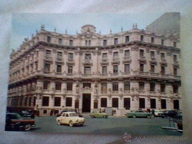 Postales: Banco Hispano Americano Casa Central Ed Escudo Oro s/c coches Seat 600 1500 bonita *B20