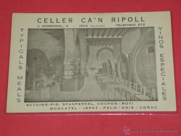 Postales: POSTAL PUBLICITARIA CELLER CA&uml;N RIPOLL - Foto 1