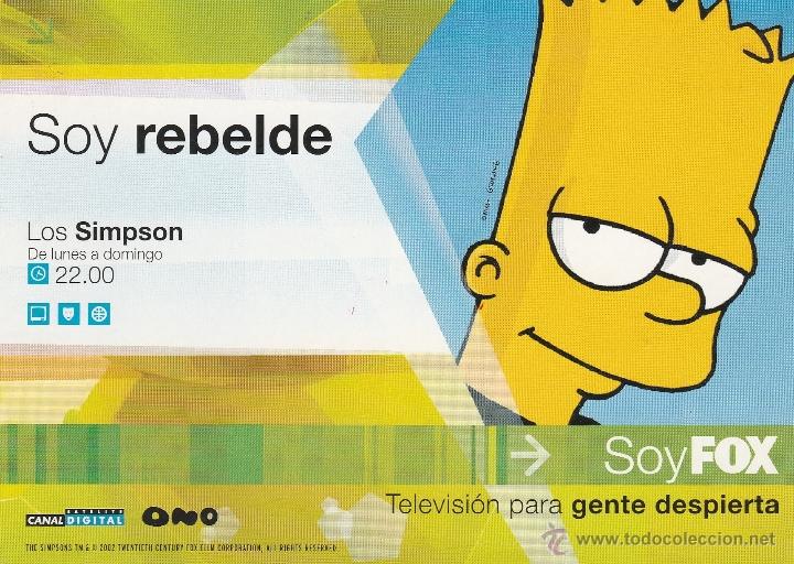Postais: N&ordm; 16939 POSTAL PUBLICIDAD FOX LOS SIMPSON