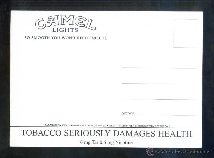 Postales: Tabaco. *Camel - Camel Lights so smooth you won&acute;t ...* Nueva. - Foto 2