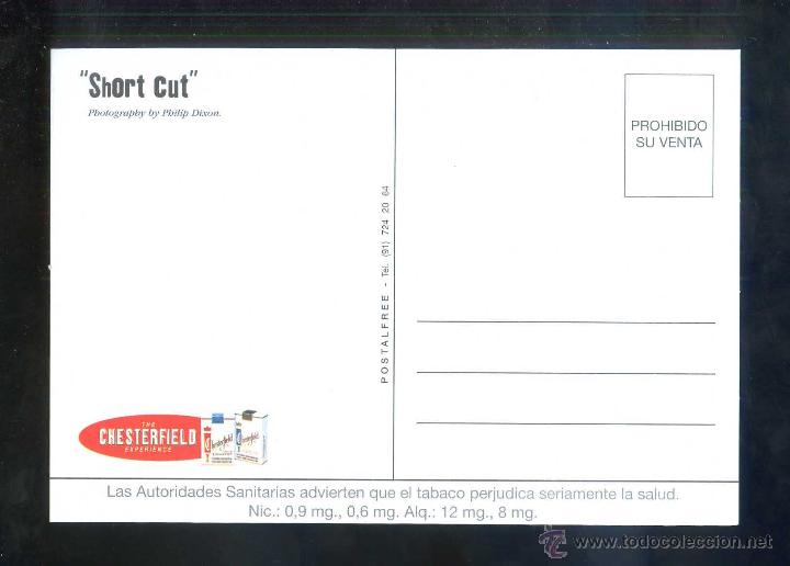 Postales: Espa&ntilde;a. Tabaco. *Chesterfield. Short Cut* Nueva. - Foto 2