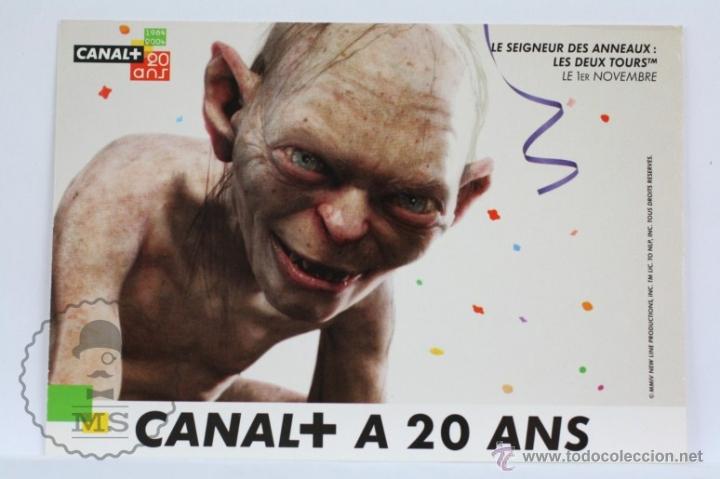 Postales: Postal Publicitaria de Canal Plus / + - a 20 Ans. Gollum, El Se&ntilde;or de los Anillos - 15 x 10,5 Cm