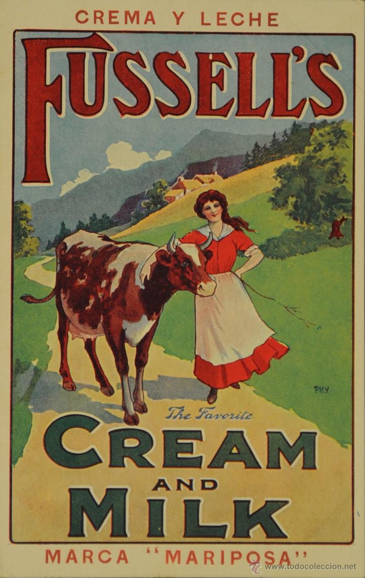 Cartes Postales: CREMA Y LECHE FUSSELLS MARCA MARIPOSA - ILUSTRADA SIN CIRCULAR Y DORSO DIVIDIDO