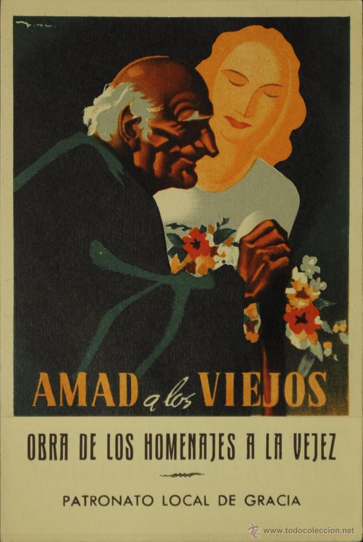 Cartes Postales: PATRONATO LOCAL DE GRACIA AMAD A LOS VIEJOS - ILUSTRADA SIN CIRCULAR Y DORSO DIVIDIDO