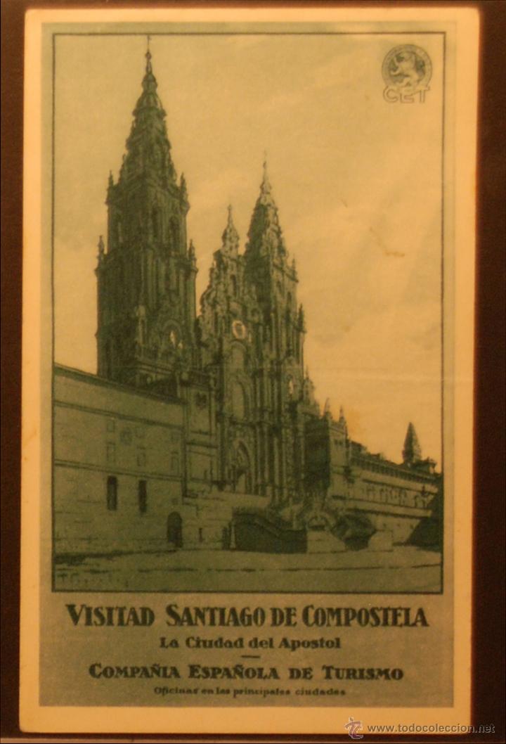 Postales: VISITAD SANTIAGO DE COMPOSTELA - ILUSTRADA SIN CIRCULAR Y DORSO DIVIDIDO