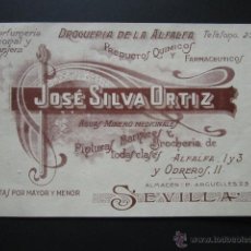 Postales: POSTAL JOSÉ SILVA ORTIZ. DROGUERÍA DE LA ALFALFA. SEVILLA. REVERSO FELICITACIÓN. AÑO 1938. . Lote 51643740