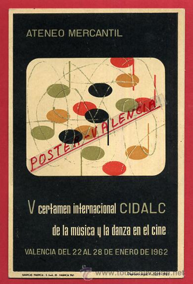 Postales: POSTAL PUBLICIDAD, ATENEO MERCANTIL, V CERTAMEN INTERNACIONAL CIDALC DE LA MUSICA, 1961, P81555
