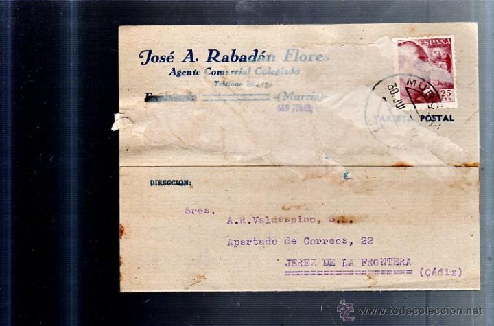 Postkarten: TARJETA POSTAL PUBLICITARIA. JOSE A.RABADAN FLORES. COMERCIAL. MURCIA.1946